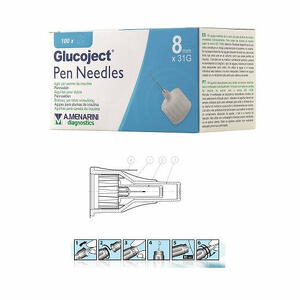 Glucoject - Ago per penna da insulina glucoject lunghezza 8 mm gauge 31 100 pezzi