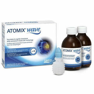 Atomix Wave - Atomix wave dispositivo per igiene rinofaringea atomix soluzione salina 250ml 2 pezzi + terminale nasale + erogatore a soffietto
