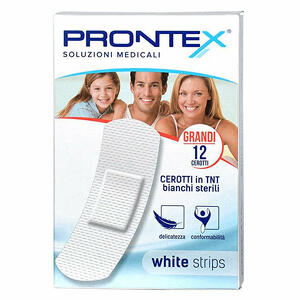 Prontex - Cerotto white strips tessuto non tessuto bianco grande 12 pezzi